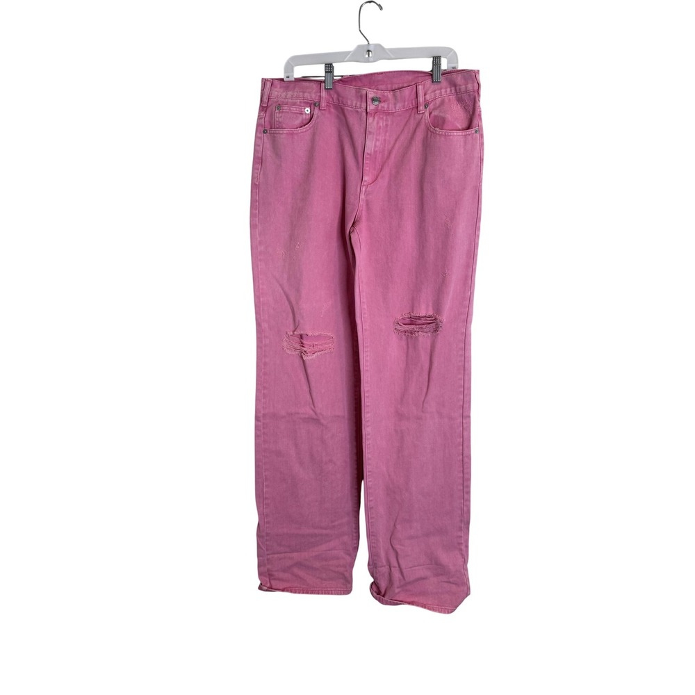 SER.O.YA‎ Margot Jeans Womens W29 L34 Malibu Pink Distressed Boyfriend Denim